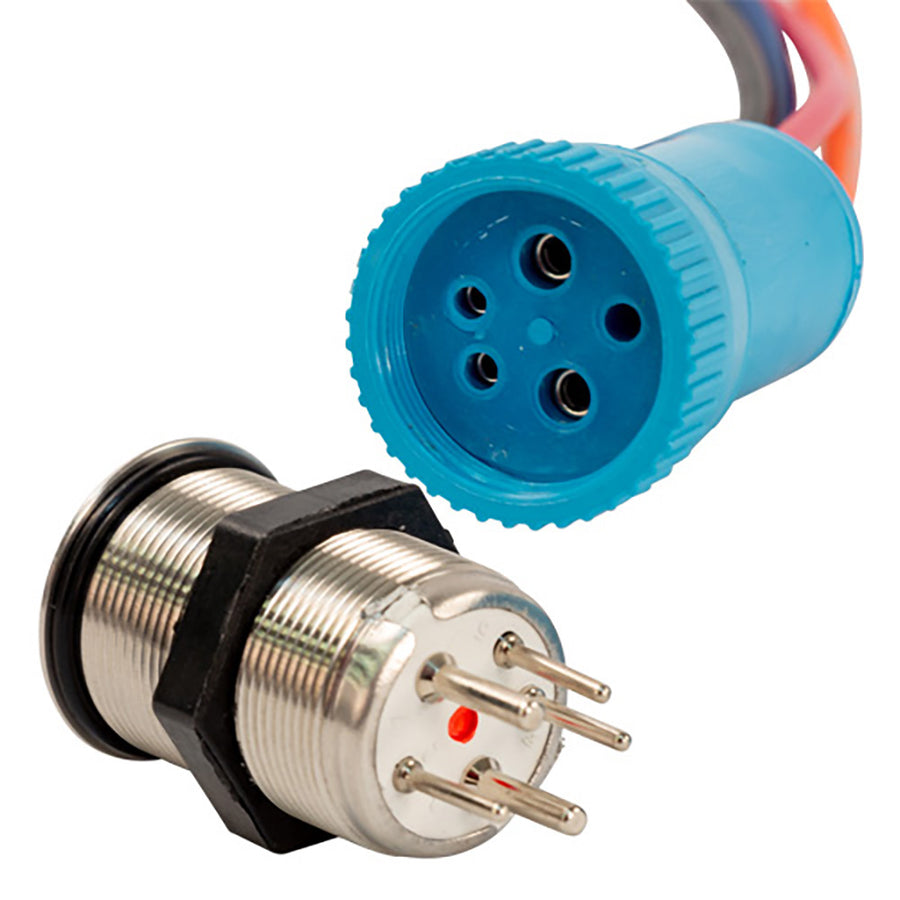 Bluewater 22mm Push Button Switch - Nav/Anc Contact - Blue/Green/Red LED - 4' Lead [9059-3114-4]