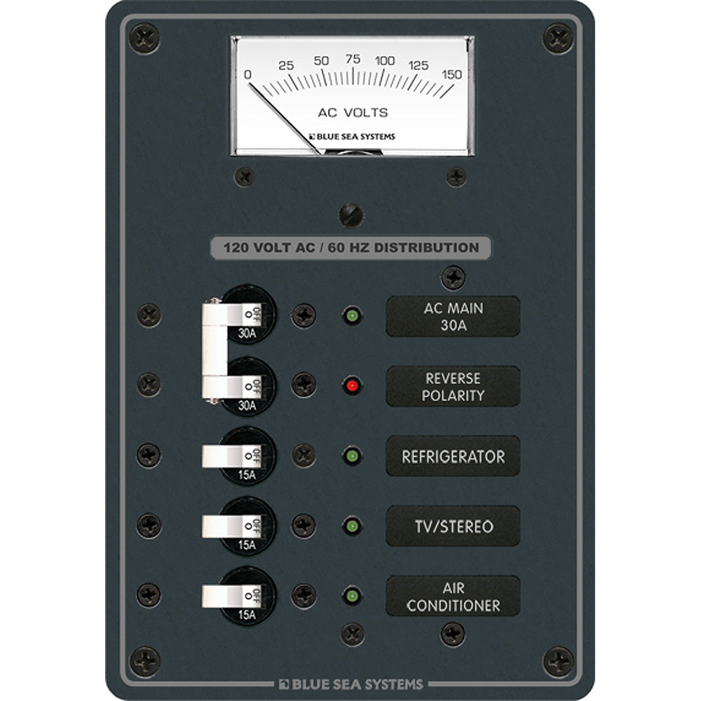 Blue Sea 8043 AC Main +3 Positions Toggle Circuit Breaker Panel - White Switches [8043]