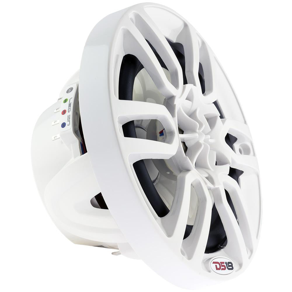 DS18 HYDRO 8" 2-Way Marine Speakers w/RGB LED Lights 375W - White [NXL-8]