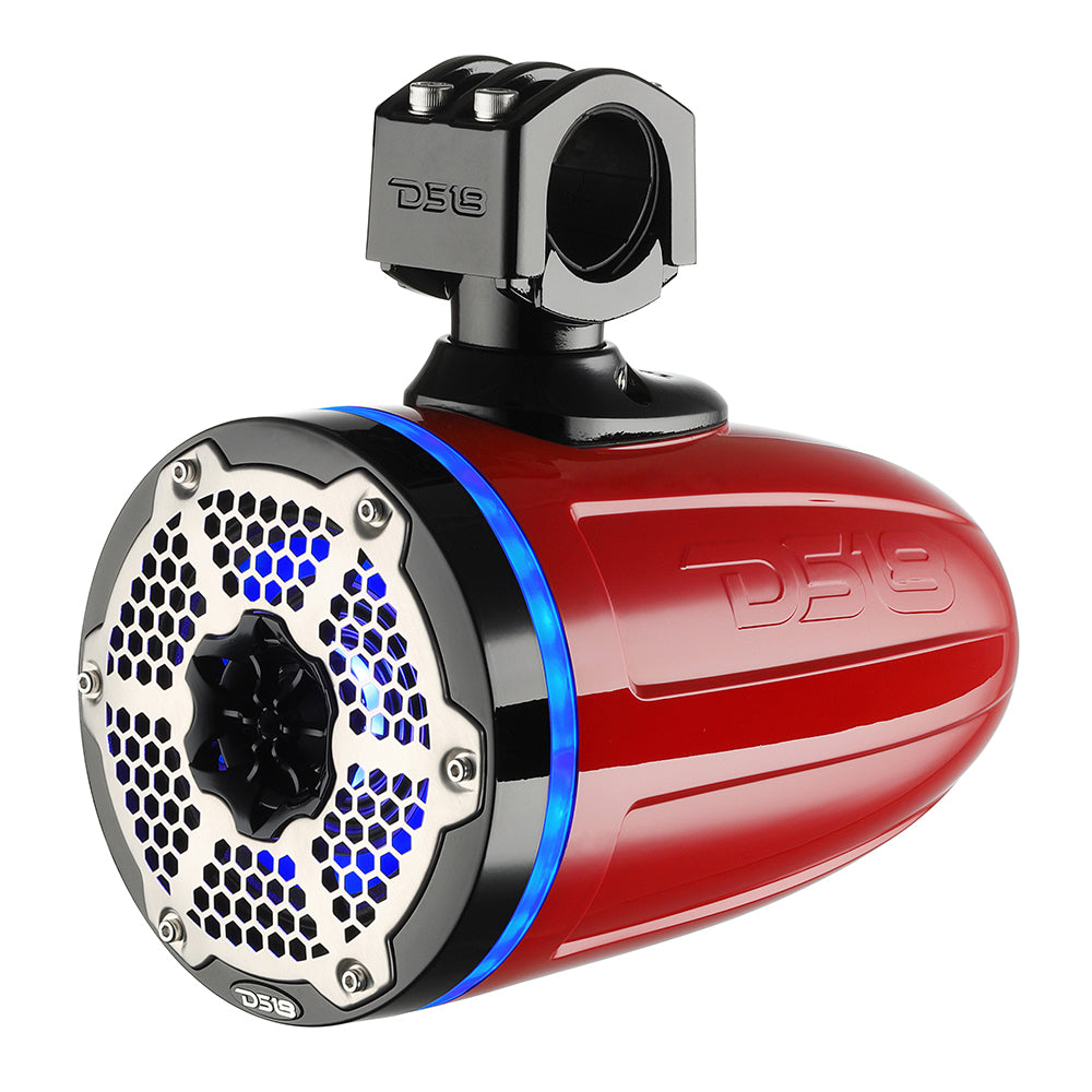 DS188" Neodymium Marine Towers w/Built-in Passive Radiator, 1" Driver  RGB LED Light - 550 Watts (Pair) - Red [NXL-X8TPNEO/RD]