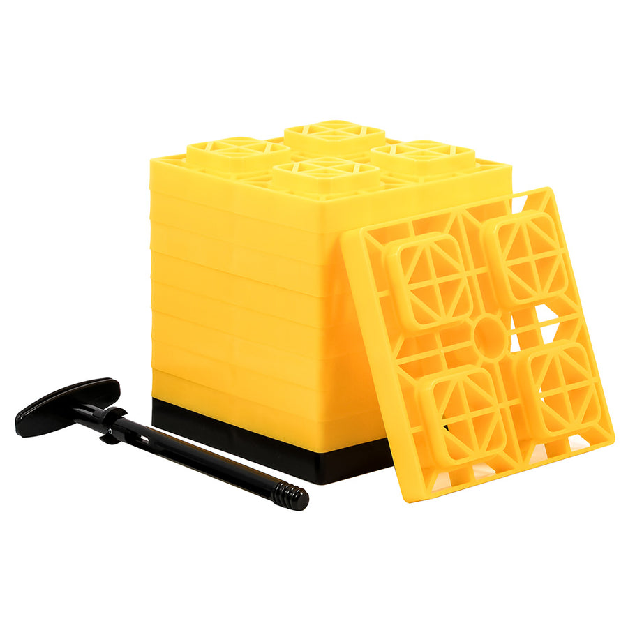 Camco FasTen Leveling Blocks w/T-Handle - 2x2 - Yellow *10-Pack [44512]